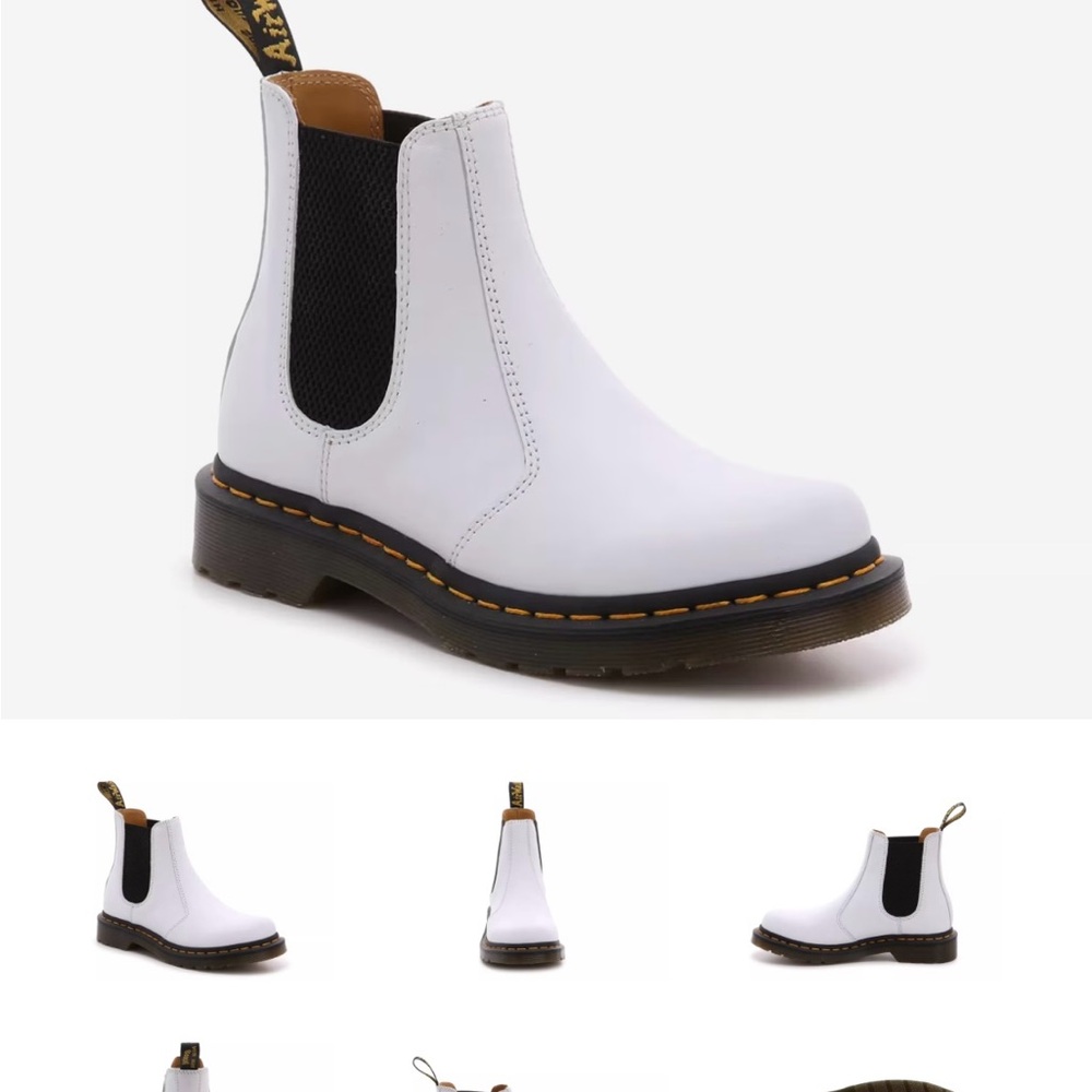 Dr. Martens White and Black Chelsea Boots